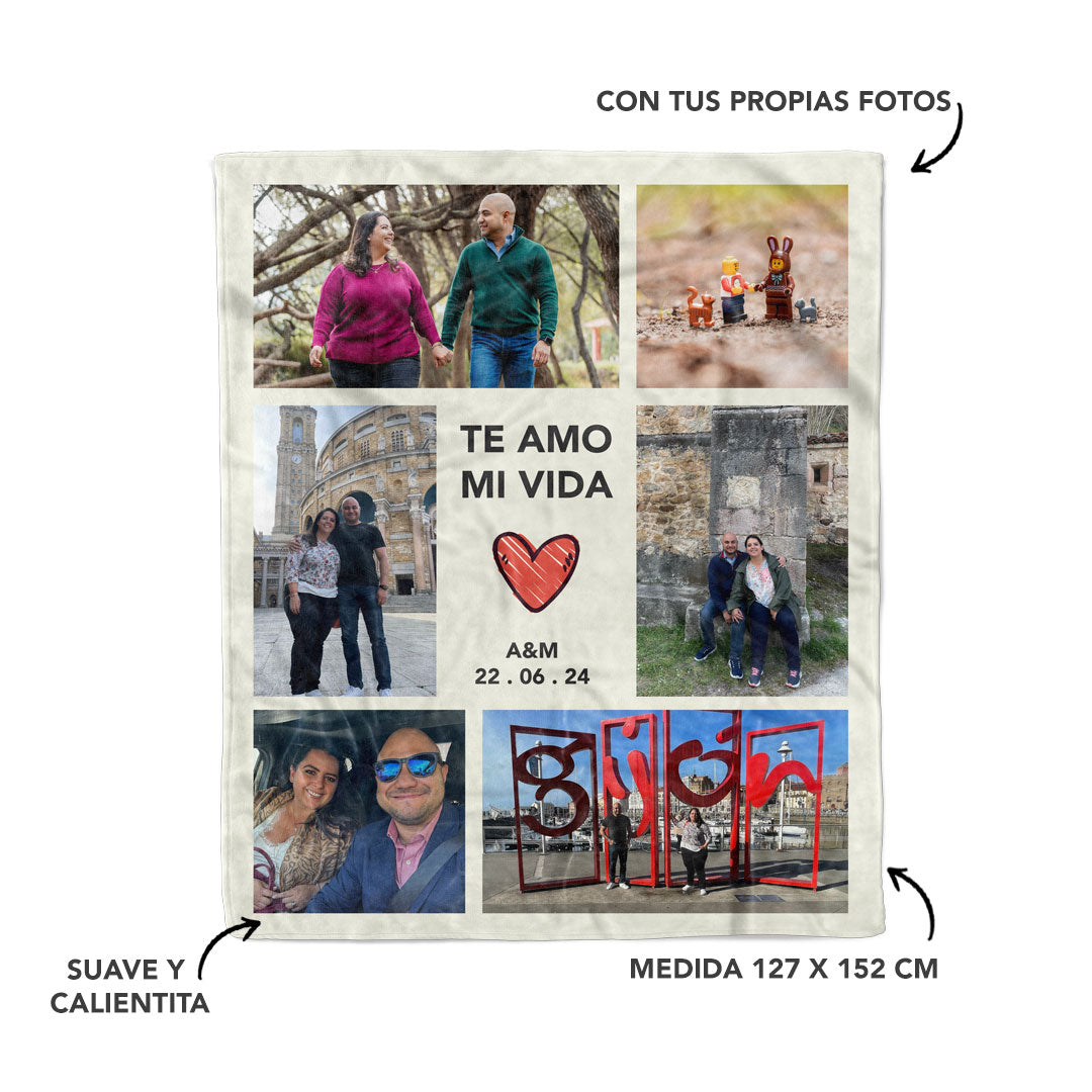 Frazada Collage Amor